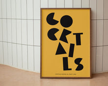 Load image into Gallery viewer, Cocktails Typography Kitchen Print
