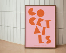 Load image into Gallery viewer, Cocktails Typography Kitchen Print
