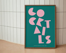 Load image into Gallery viewer, Cocktails Typography Kitchen Print
