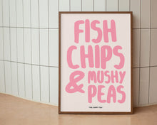 Load image into Gallery viewer, Fish, Chips &amp; Mushy Peas Print
