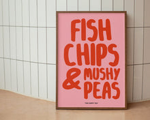 Load image into Gallery viewer, Fish, Chips &amp; Mushy Peas Print
