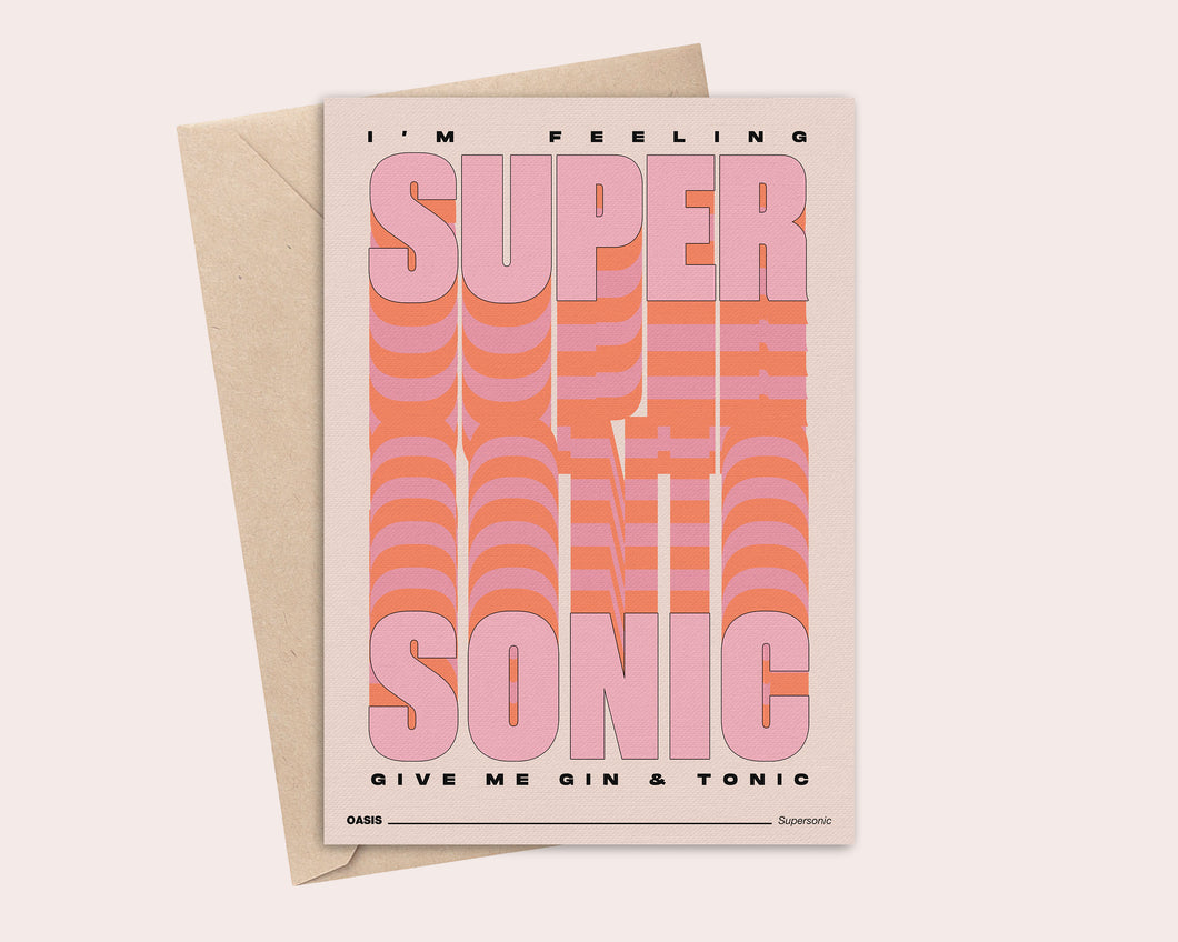 Feeling Supersonic Give Me Gin and Tonic Greeting Card